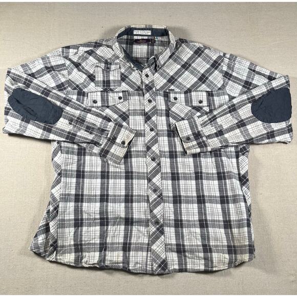 Akoo Mens Long Sleeve Button Down Size 3XL (runs small) Elbow Patch Embroidery - Picture 2 of 7